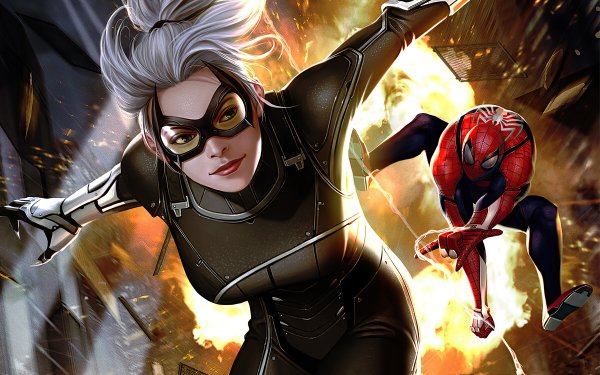 Comics Black Cat Spider-Man HD Wallpaper | Background Image