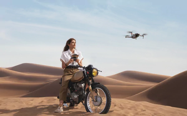 sand dune sand desert drone motorcycle model woman Girls & Motorcycles HD Desktop Wallpaper | Background Image