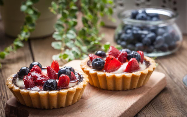 tartlet strawberry blueberry berry food dessert HD Desktop Wallpaper | Background Image