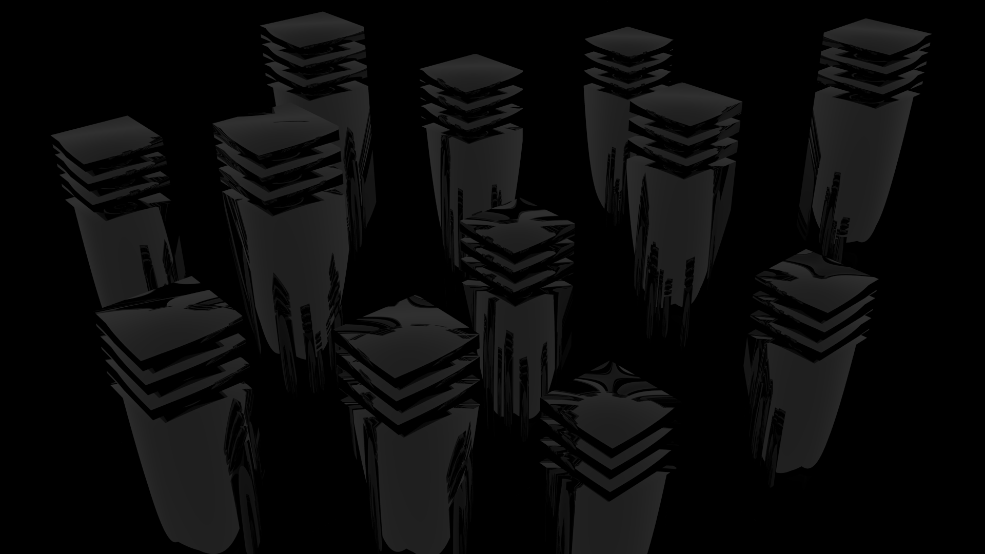 Abstract black tower artwork by SLAX.