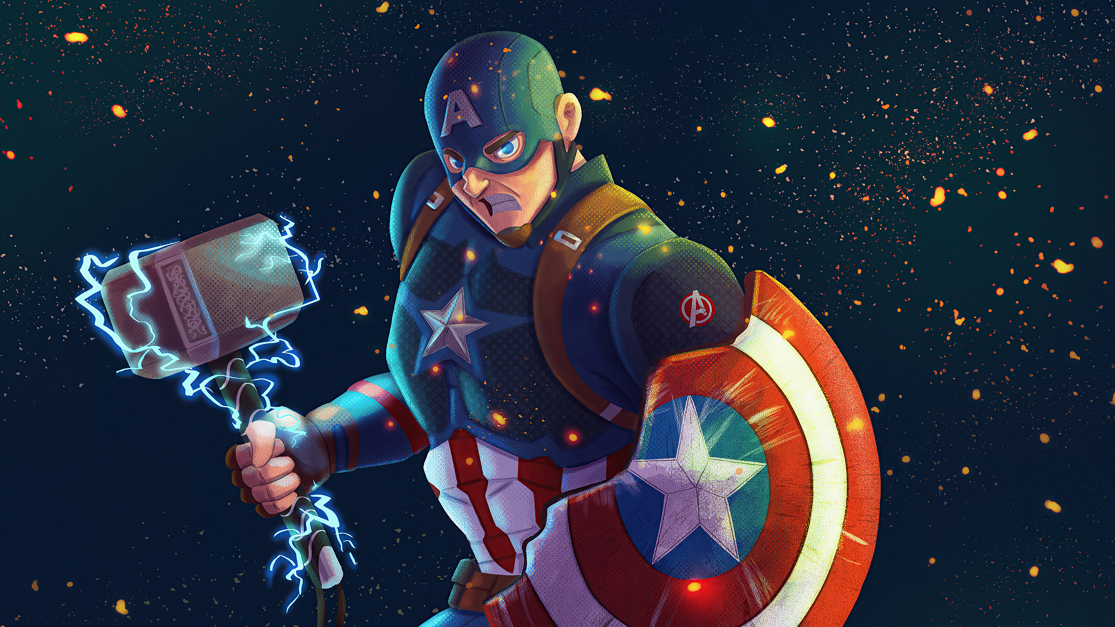 Captain America 4k Ultra HD Wallpaper by Rafael Andrade