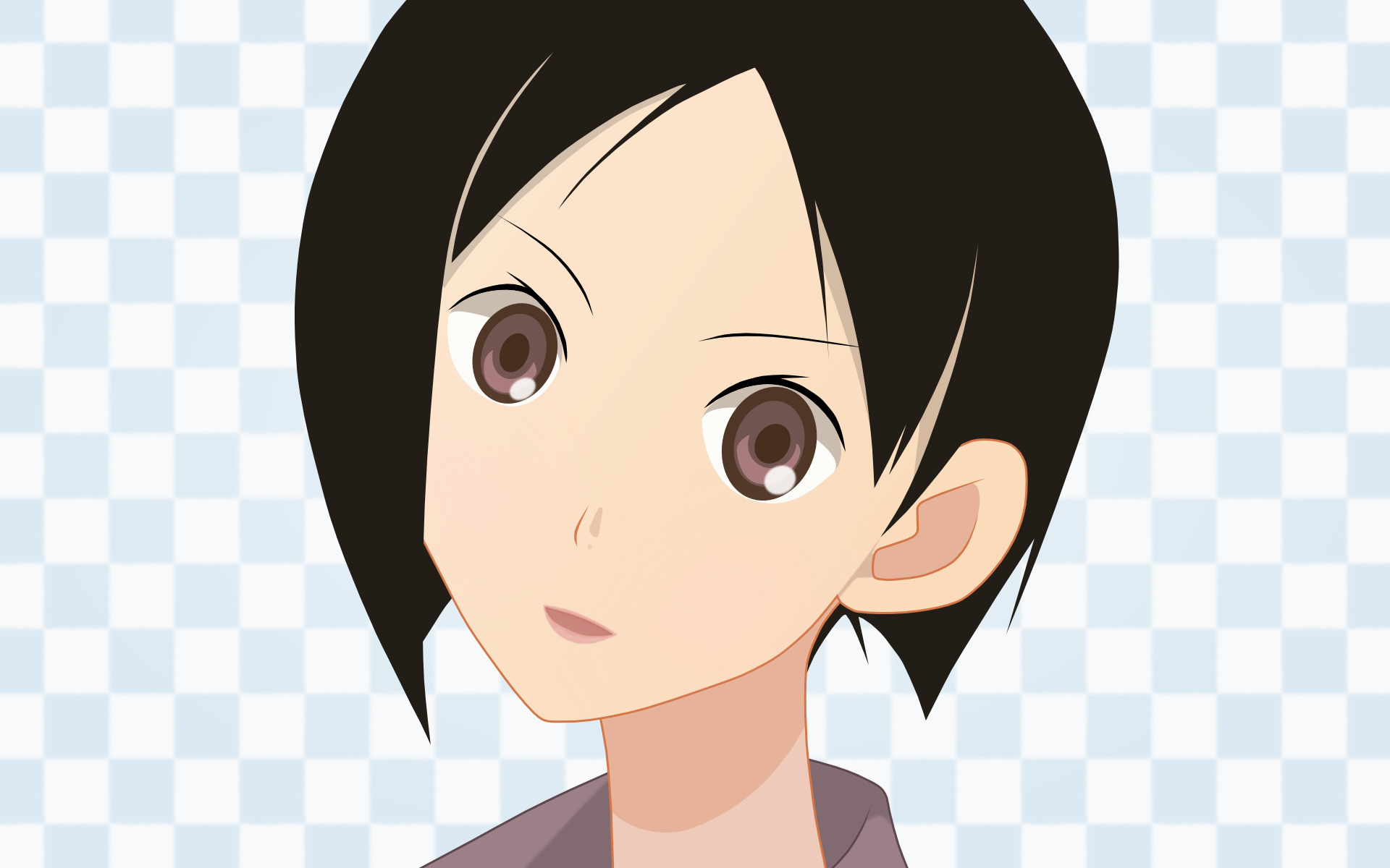 Chie Arai Anime character from Sayonara Zetsubou-Sensei with a desktop wallpaper.
