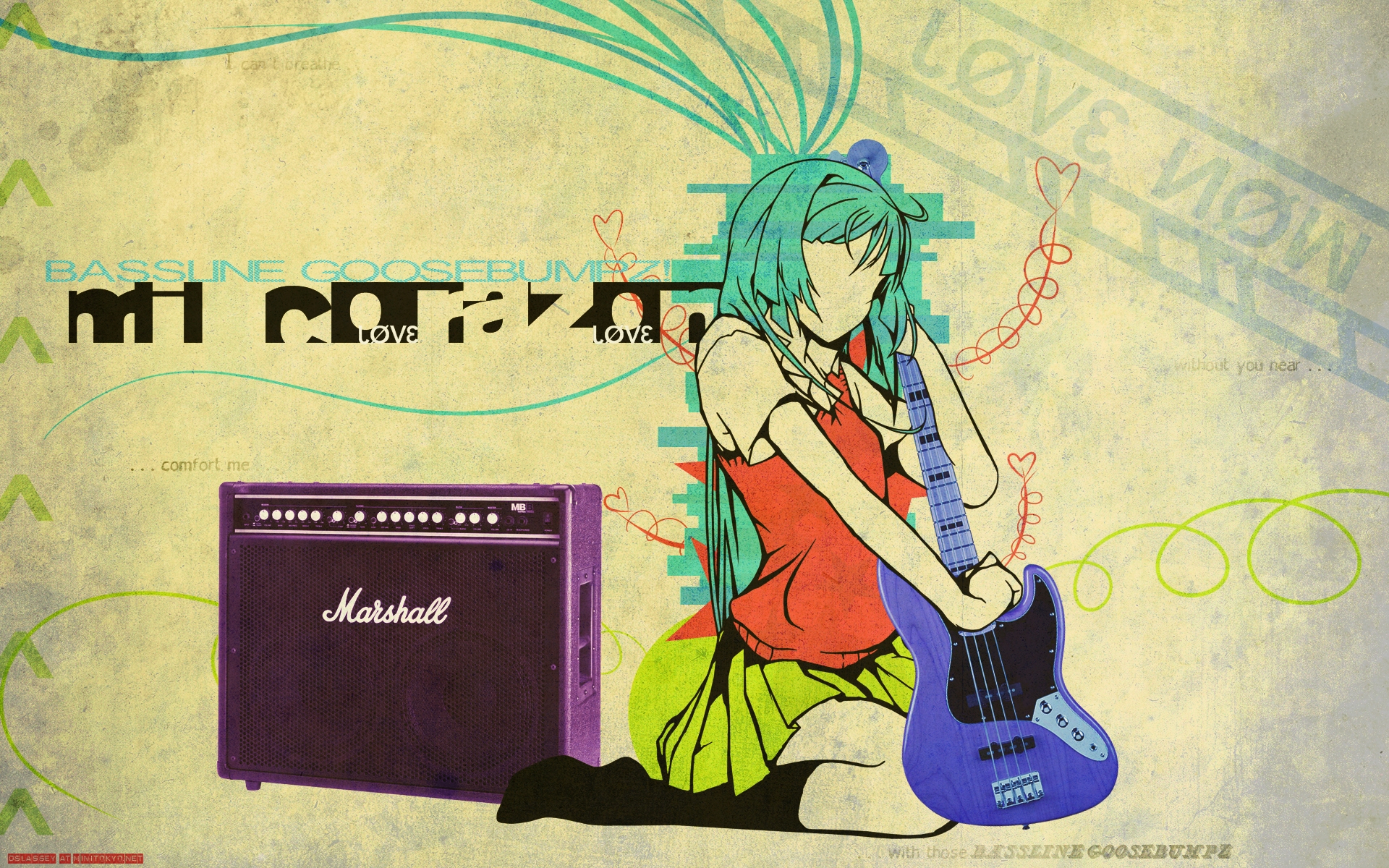 Anime-themed music desktop wallpaper.