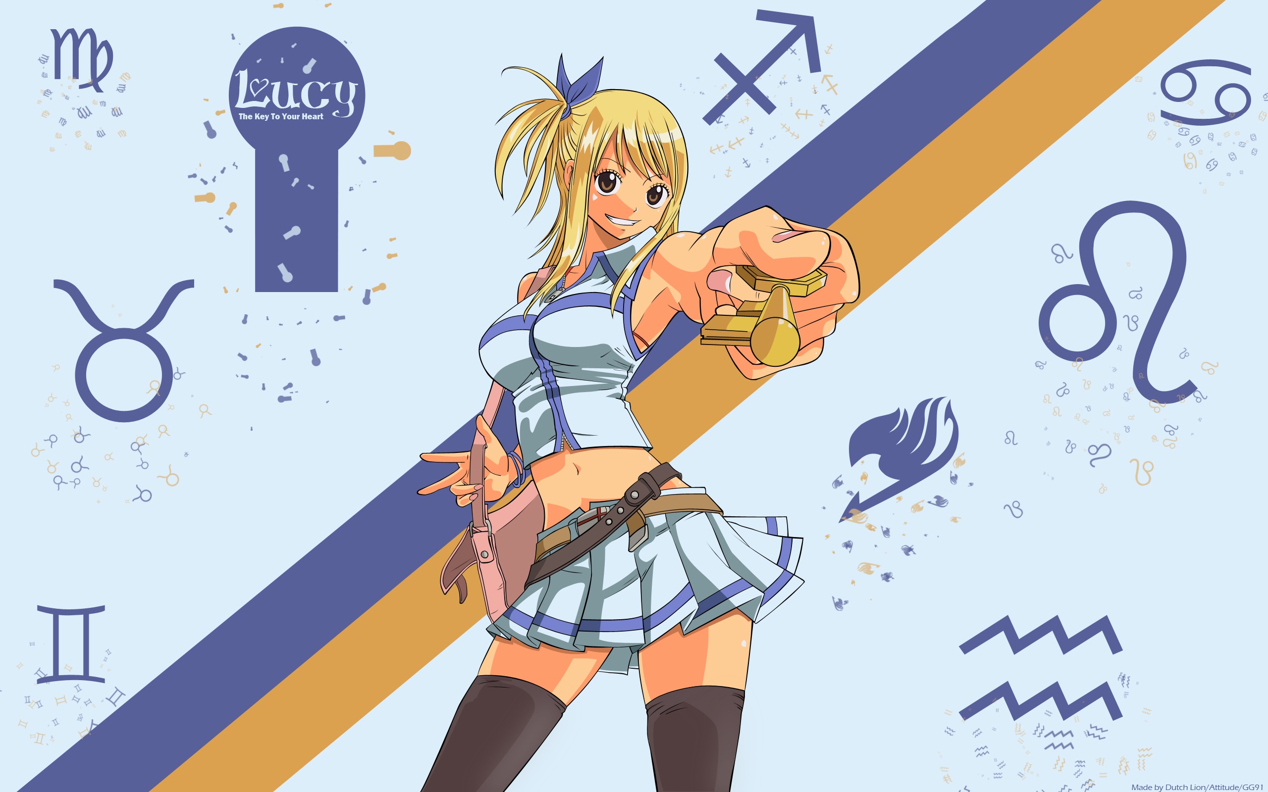 Fairy Tail character Lucy Heartfilia in Anime desktop wallpaper.