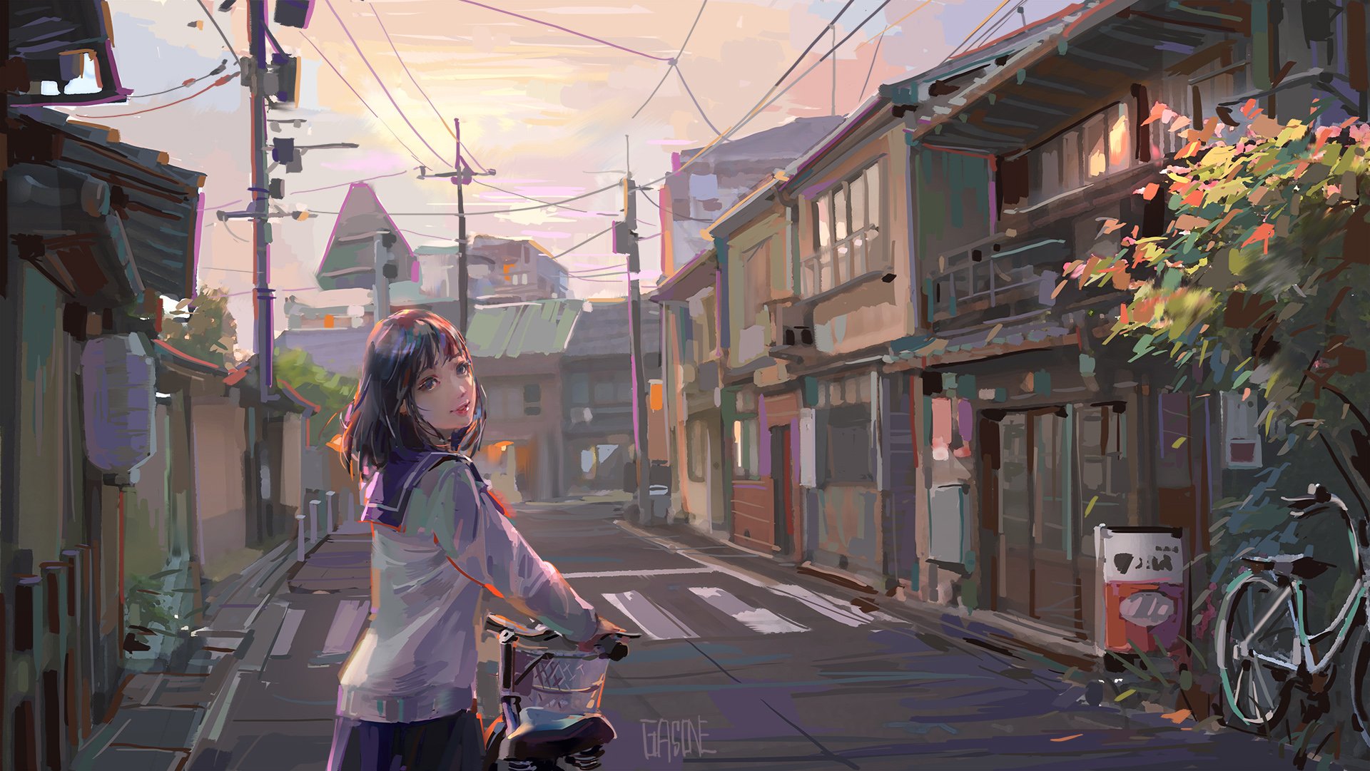 Download anime street hd wallpaper by shengyi sun