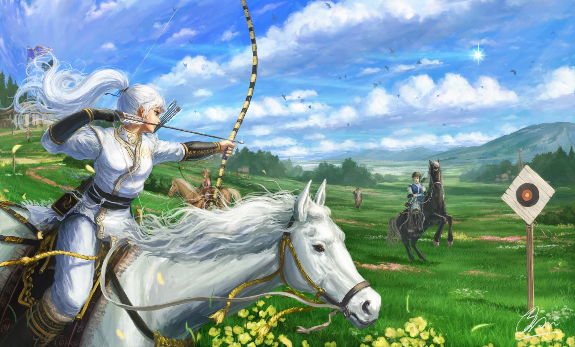 Download Fantasy Archer HD Wallpaper by 四季まこと