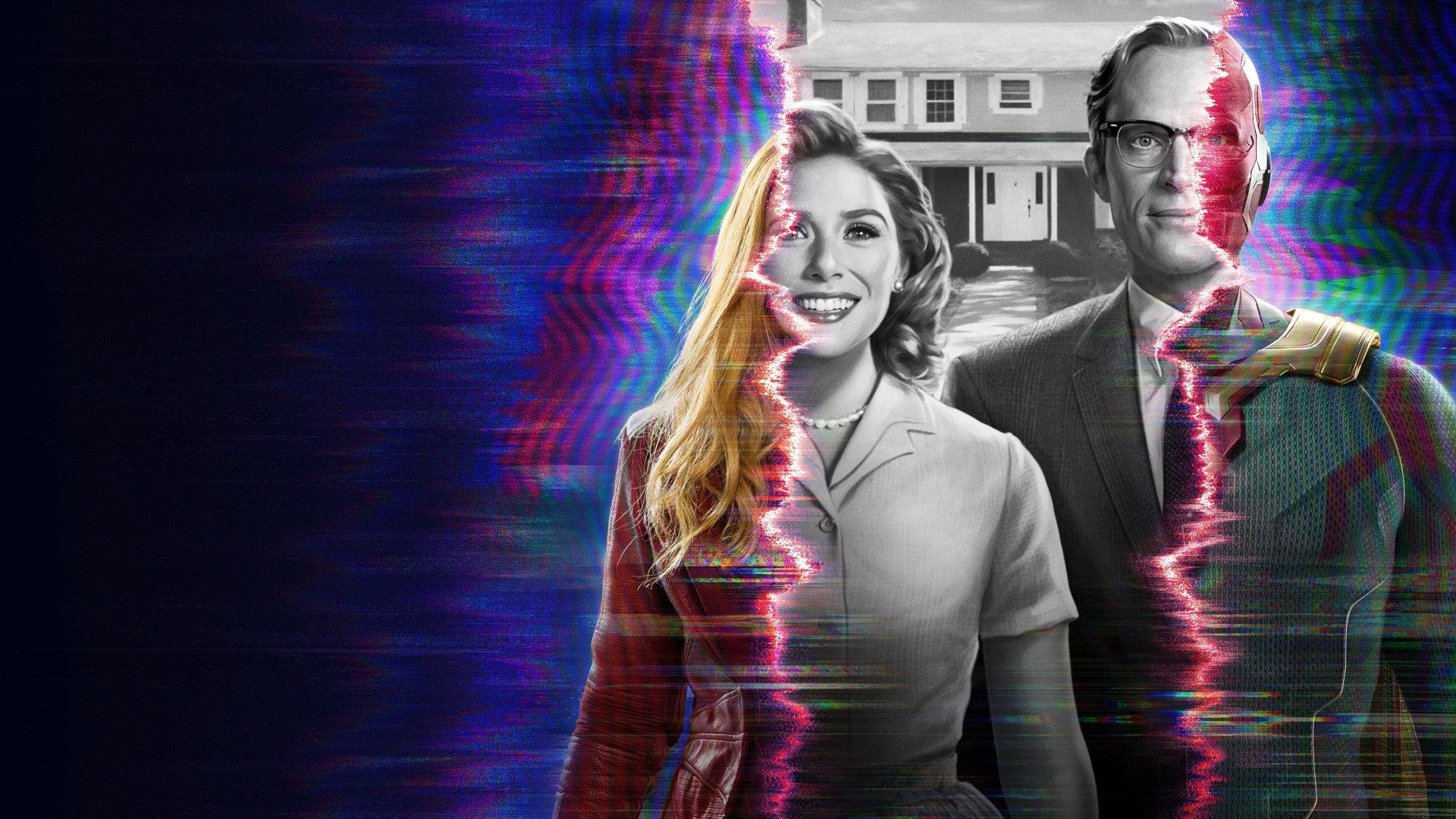 Download Paul Bettany Vision (Marvel Comics) Elizabeth Olsen Wanda Maximoff TV Show WandaVision 4k Ultra HD Wallpaper