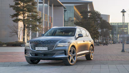 silver car SUV car vehicle Genesis GV80 HD Desktop Wallpaper | Background Image