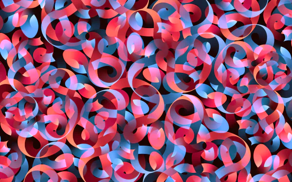 HD abstract texture wallpaper featuring a vibrant mix of swirling red, blue, and pink ribbons creating an intricate, colorful pattern.