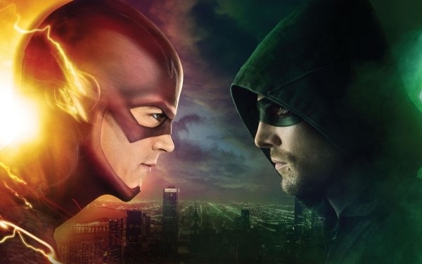 TV Show Crossover The Flash Barry Allen Grant Gustin Arrow Oliver Queen Stephen Amell Flash Green Arrow Arrowverse HD Wallpaper | Background Image