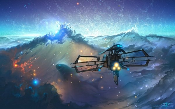 Sci Fi Spaceship Sea HD Wallpaper | Background Image