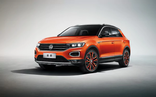 orange car SUV Volkswagen car vehicle Volkswagen T-Roc HD Desktop Wallpaper | Background Image