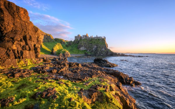 Man Made Dunluce Castle Castles Ireland Sea Coast Castle Cliff HD Wallpaper | Background Image
