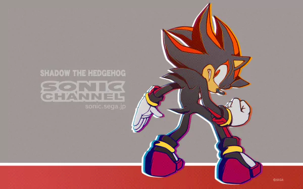 HD PC desktop wallpaper featuring Shadow the Hedgehog from the Sonic the Hedgehog video game series, prominently displayed with Sonic Channel branding.