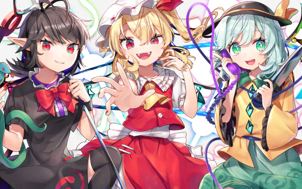 Nue Houjuu Koishi Komeiji Flandre Scarlet Anime Touhou HD Desktop Wallpaper | Background Image