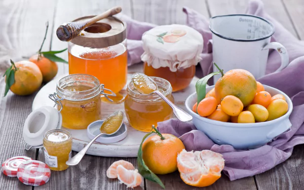 mandarin kumquat jam food still life HD Desktop Wallpaper | Background Image