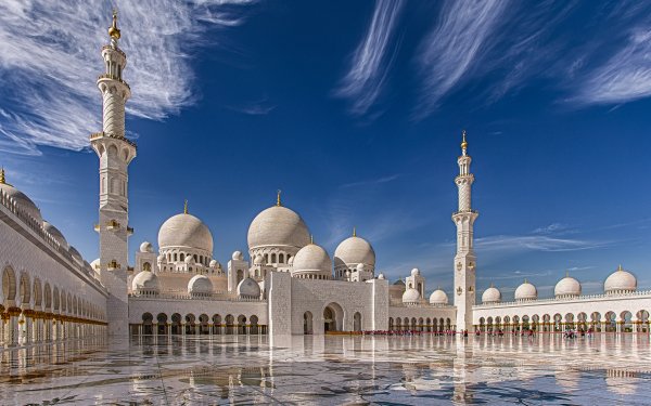 Religious Sheikh Zayed Grand Mosque Mosques Abu Dhabi United Arab Emirates HD Wallpaper | Background Image