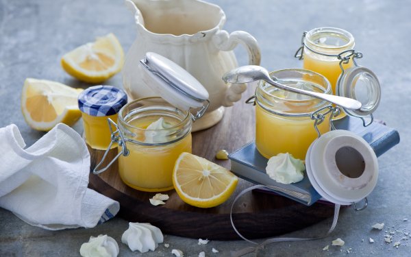 Food Dessert Jar Lemon Meringue Still Life HD Wallpaper | Background Image