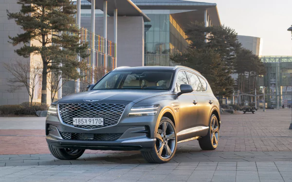 silver car SUV car vehicle Genesis GV80 HD Desktop Wallpaper | Background Image