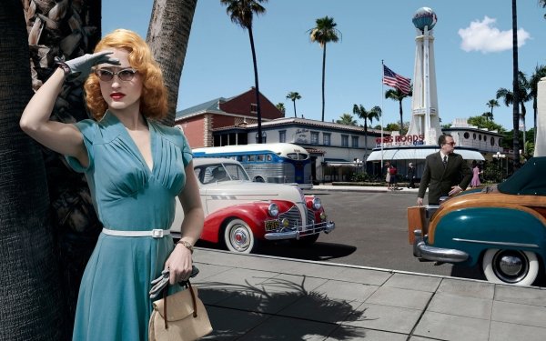 Women Mood Car Dress Glasses Joyce Harwood HD Wallpaper | Background Image