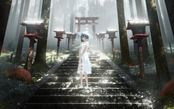 Anime The iDOLM@STER: Shiny Colors THE iDOLM@STER Stairs Shrine Torii Rinze Morino HD Wallpaper | Background Image