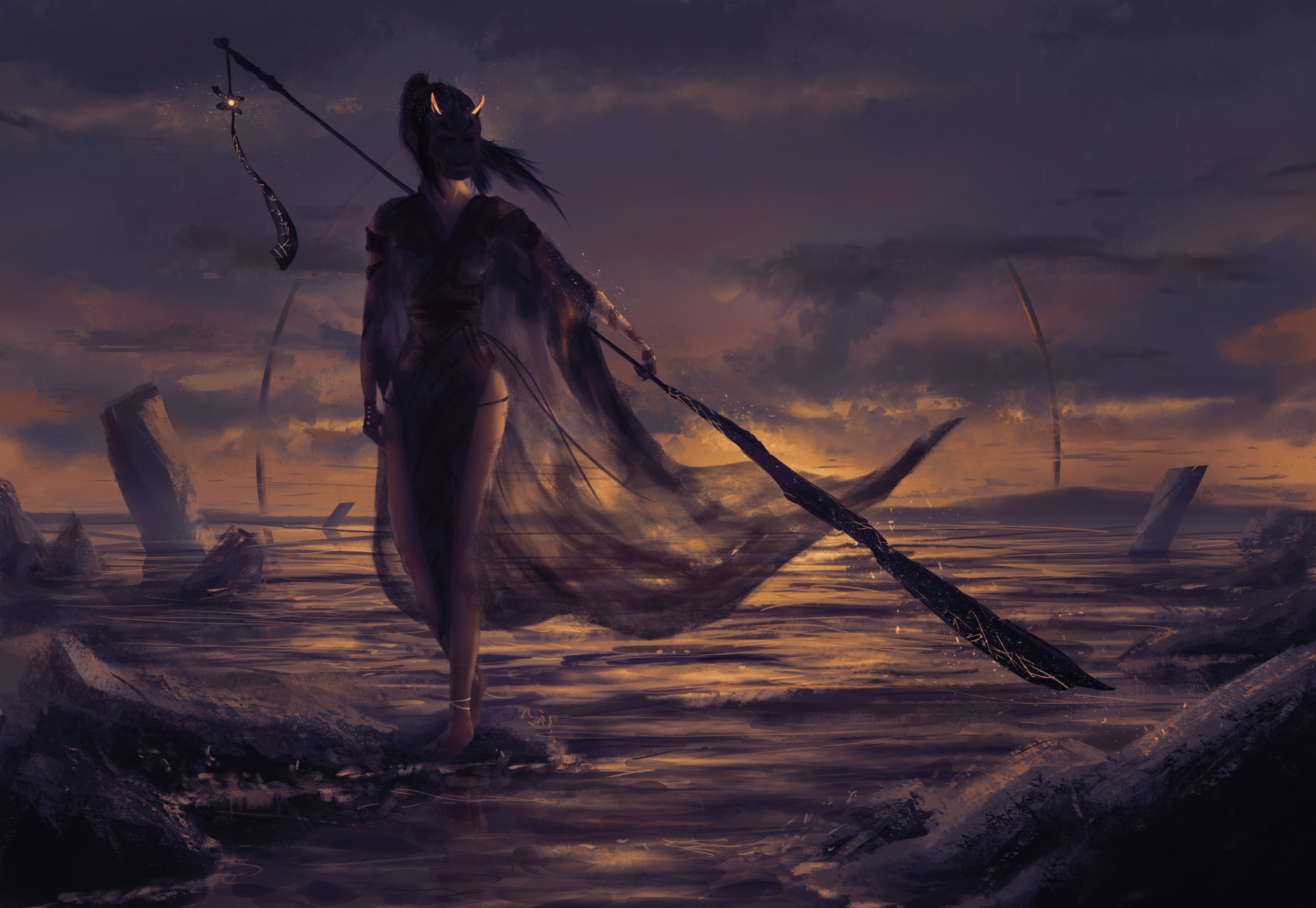 Fantasy Women Warrior 4k Ultra HD Wallpaper by maJJyiN