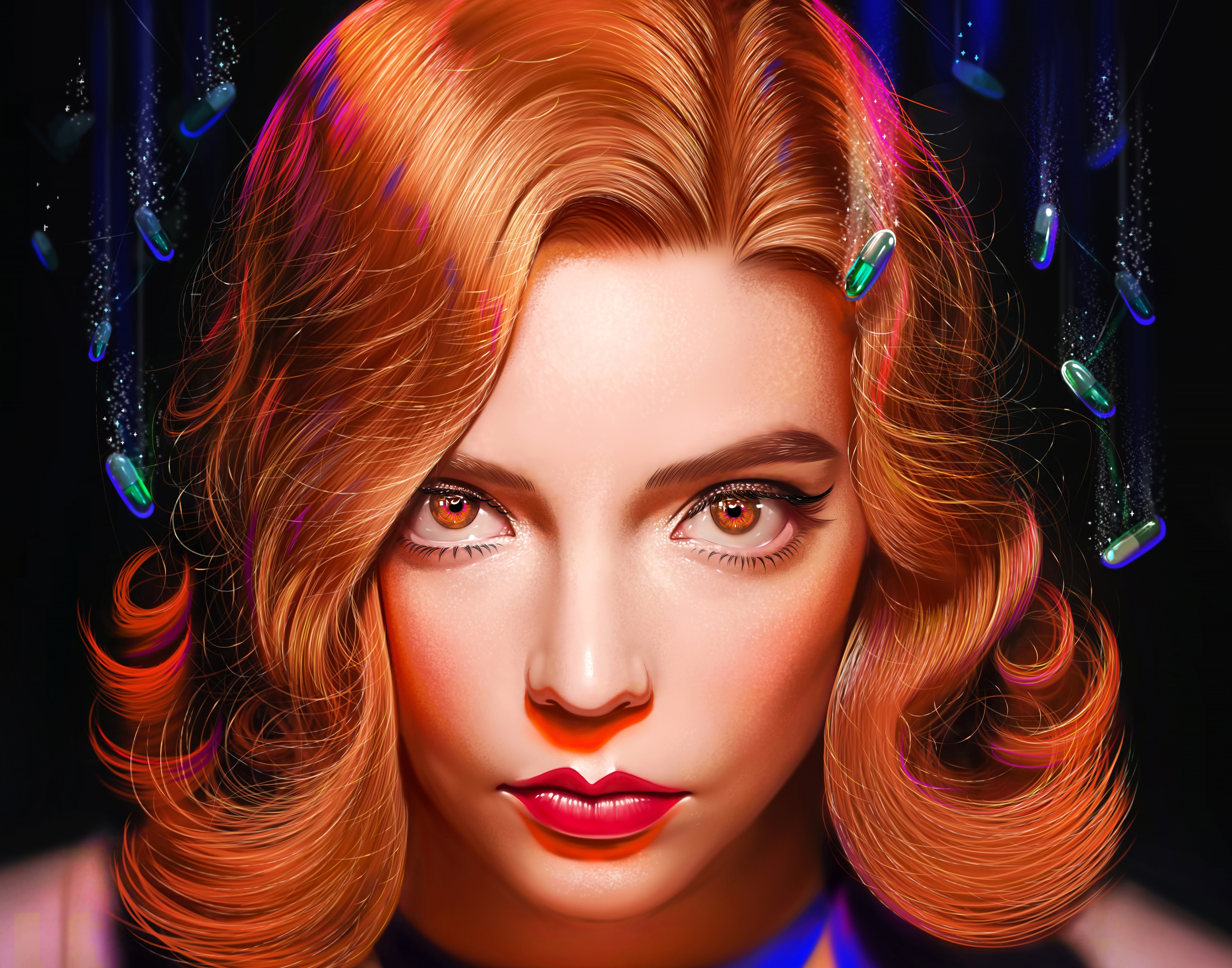 The Queens Gambit, 3d, anya taylor-joy, netflix, o gambito da rainha,  redhead, HD phone wallpaper