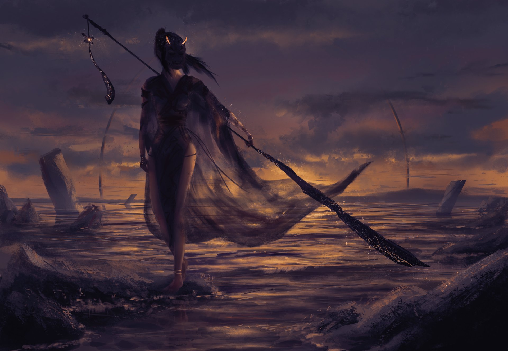 Download Fantasy Woman Warrior 4k Ultra HD Wallpaper by maJJyiN