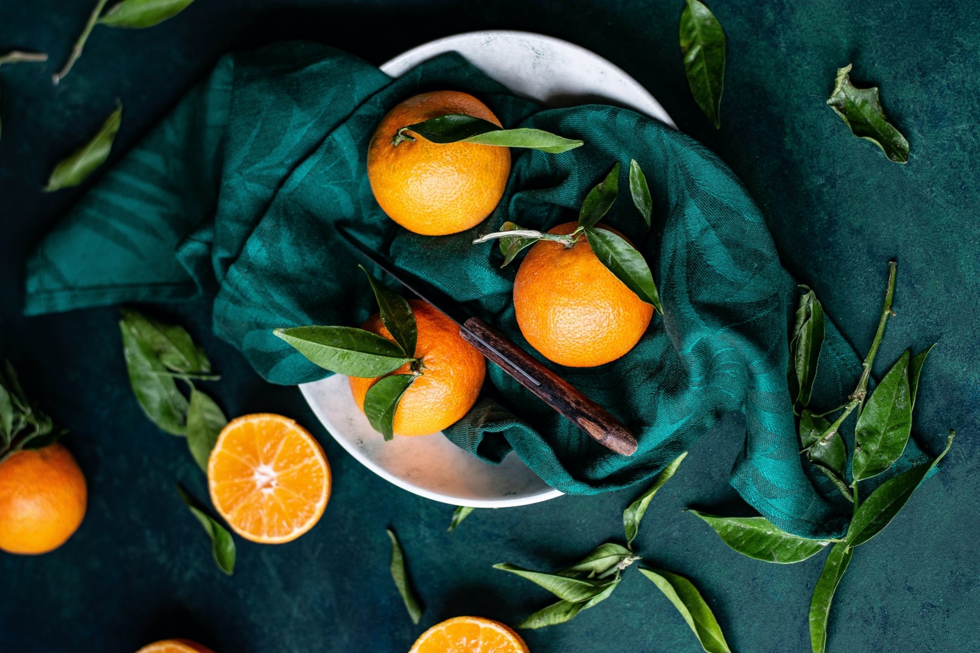 Download Fruit Knife Plate Food Mandarin 4k Ultra HD Wallpaper