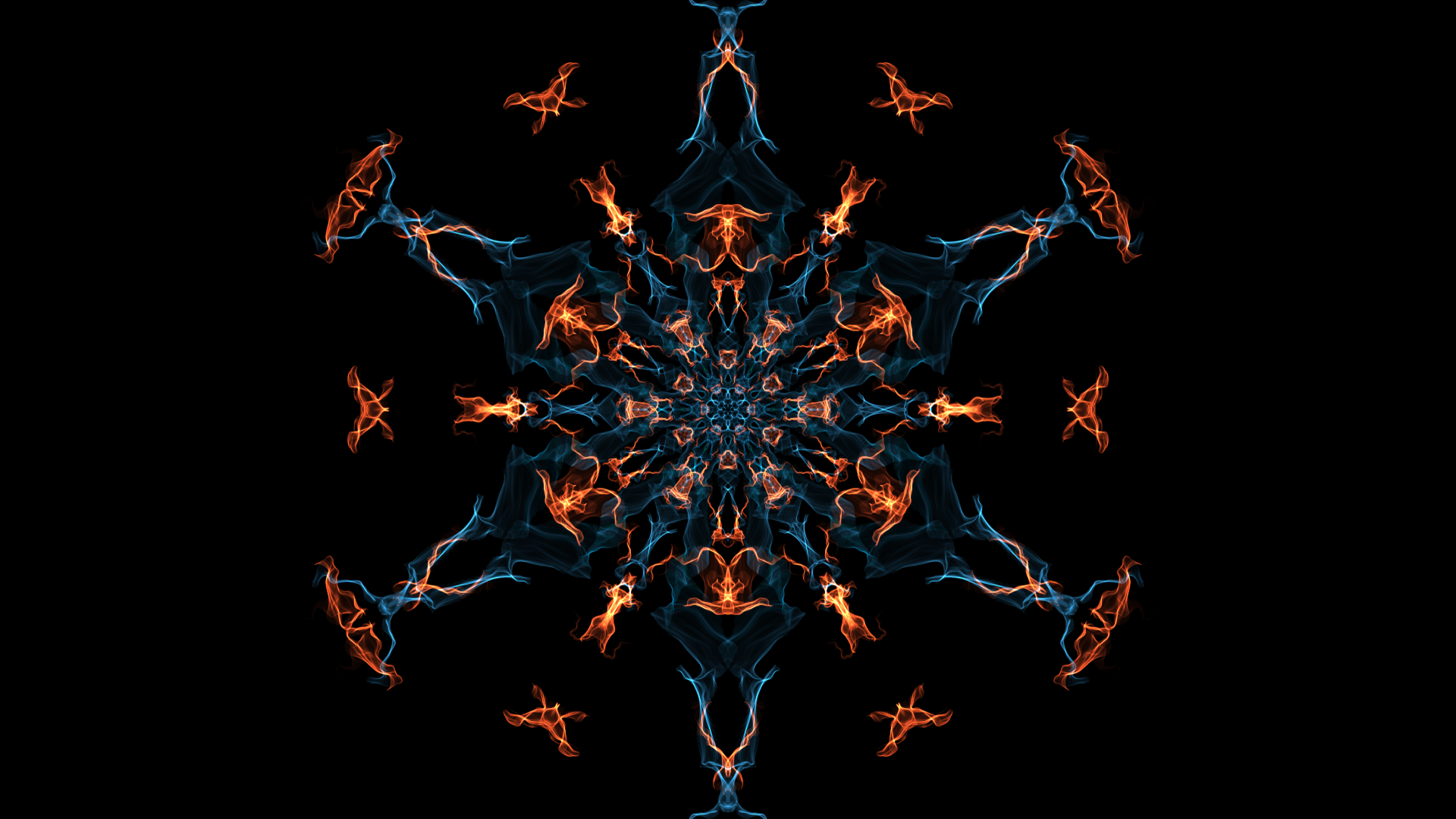 Orange and Blue Abstract Generative Art 🌸 by lonewolf6738