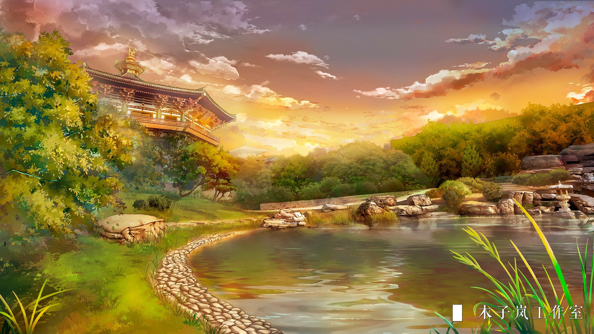 Download Lake Sky Anime Sky Anime HD Wallpaper by Moonslan Studio