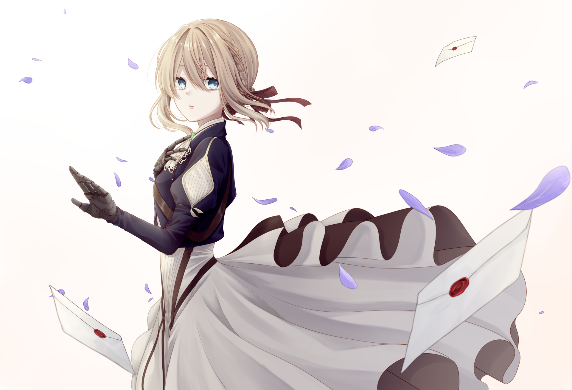 Download Blue Eyes Blonde Violet Evergarden (Character) Violet Evergarden Anime HD Wallpaper by 森 杏花