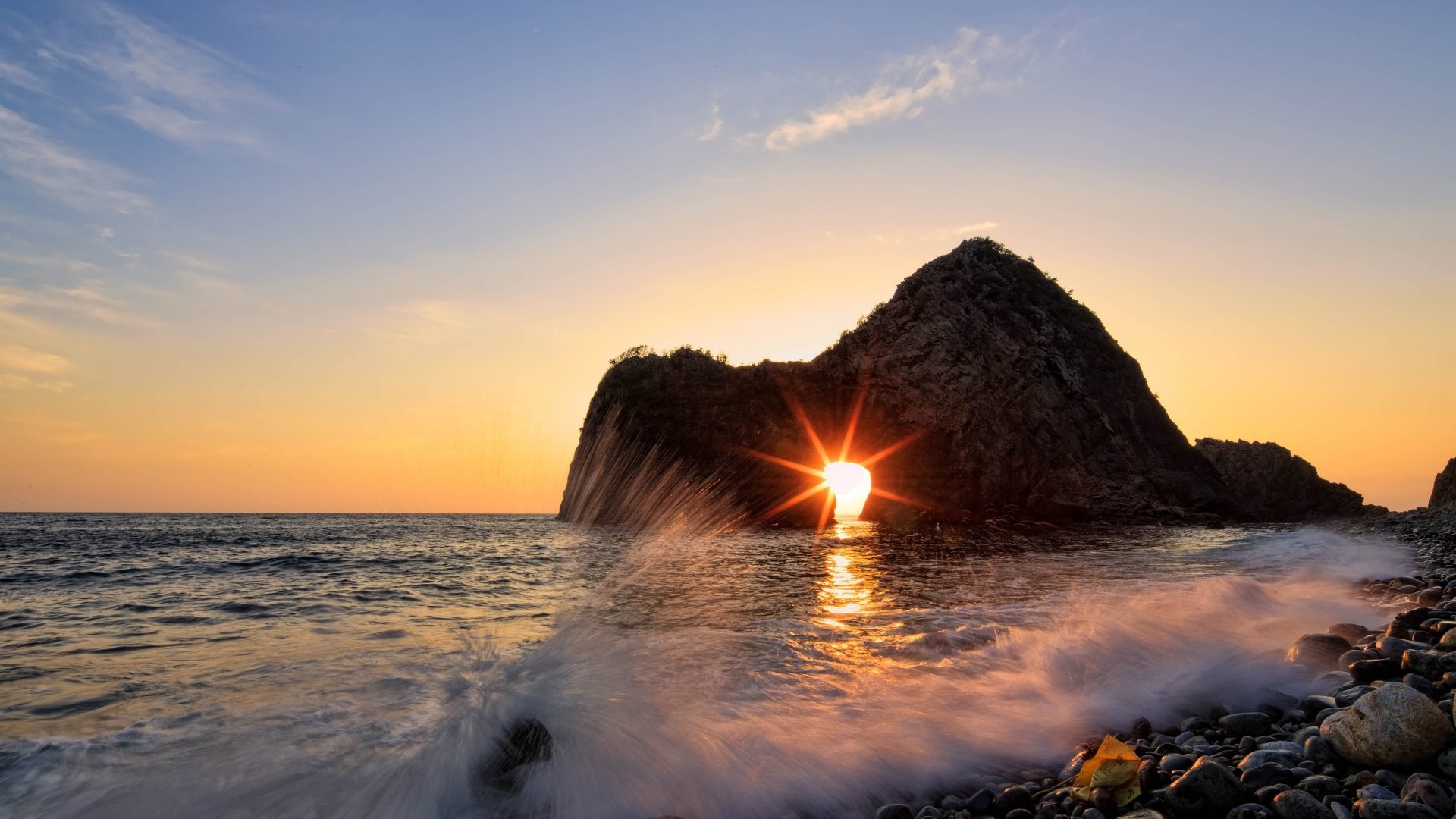 Download Horizon Sunrise Ocean Nature Arch 4k Ultra HD Wallpaper ...