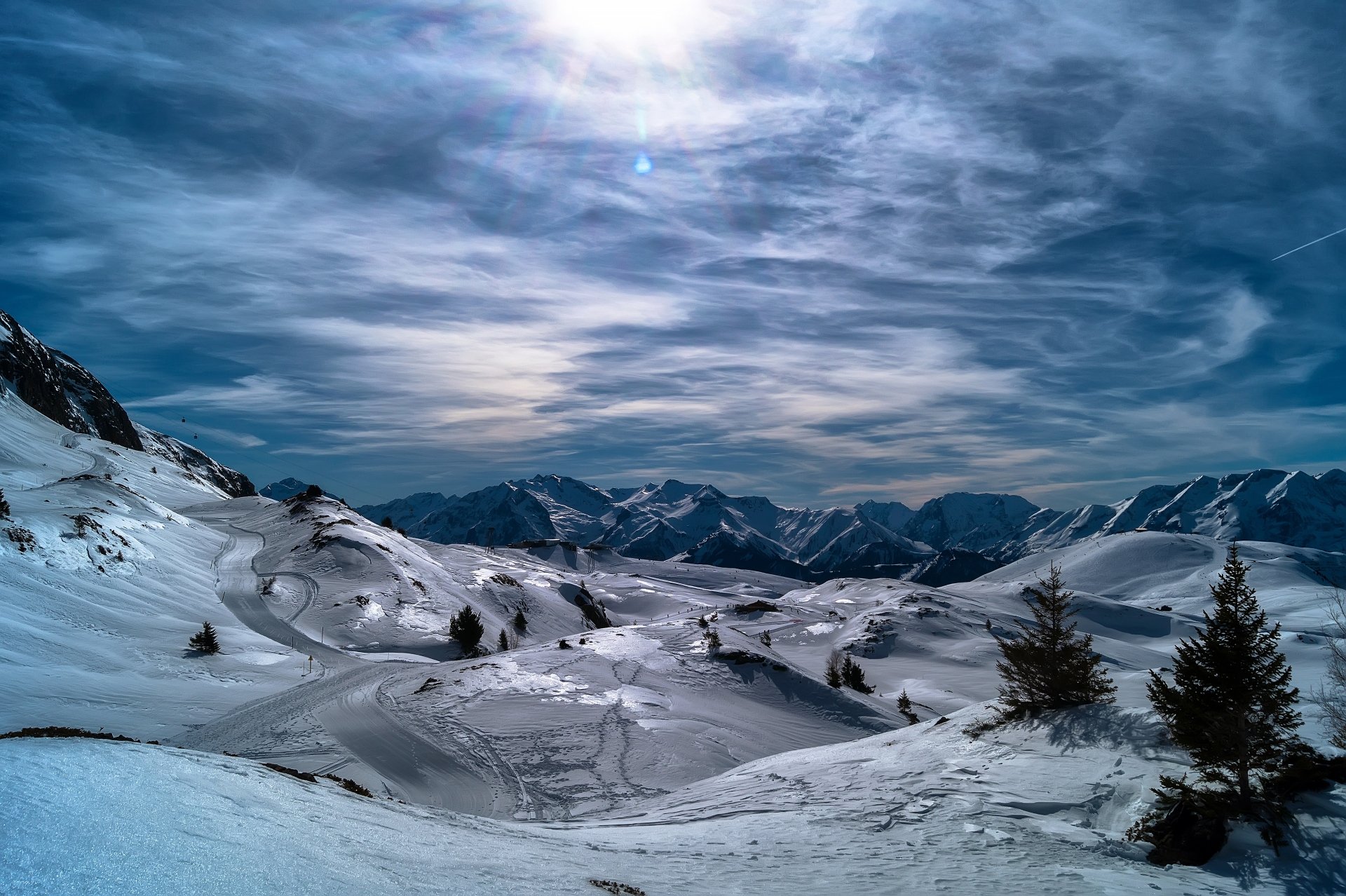 Download Fir Tree Mountain Snow Cloud Sky Nature Winter Snowy Mountain ...
