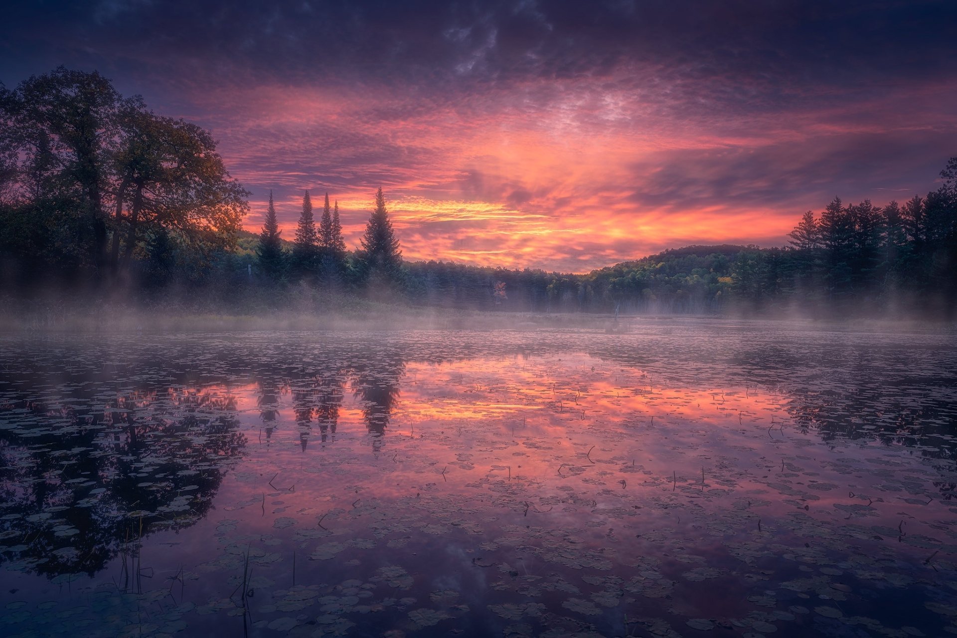 Download Sunset Nature Lake HD Wallpaper | 2048x1365 | Wallpaper Abyss