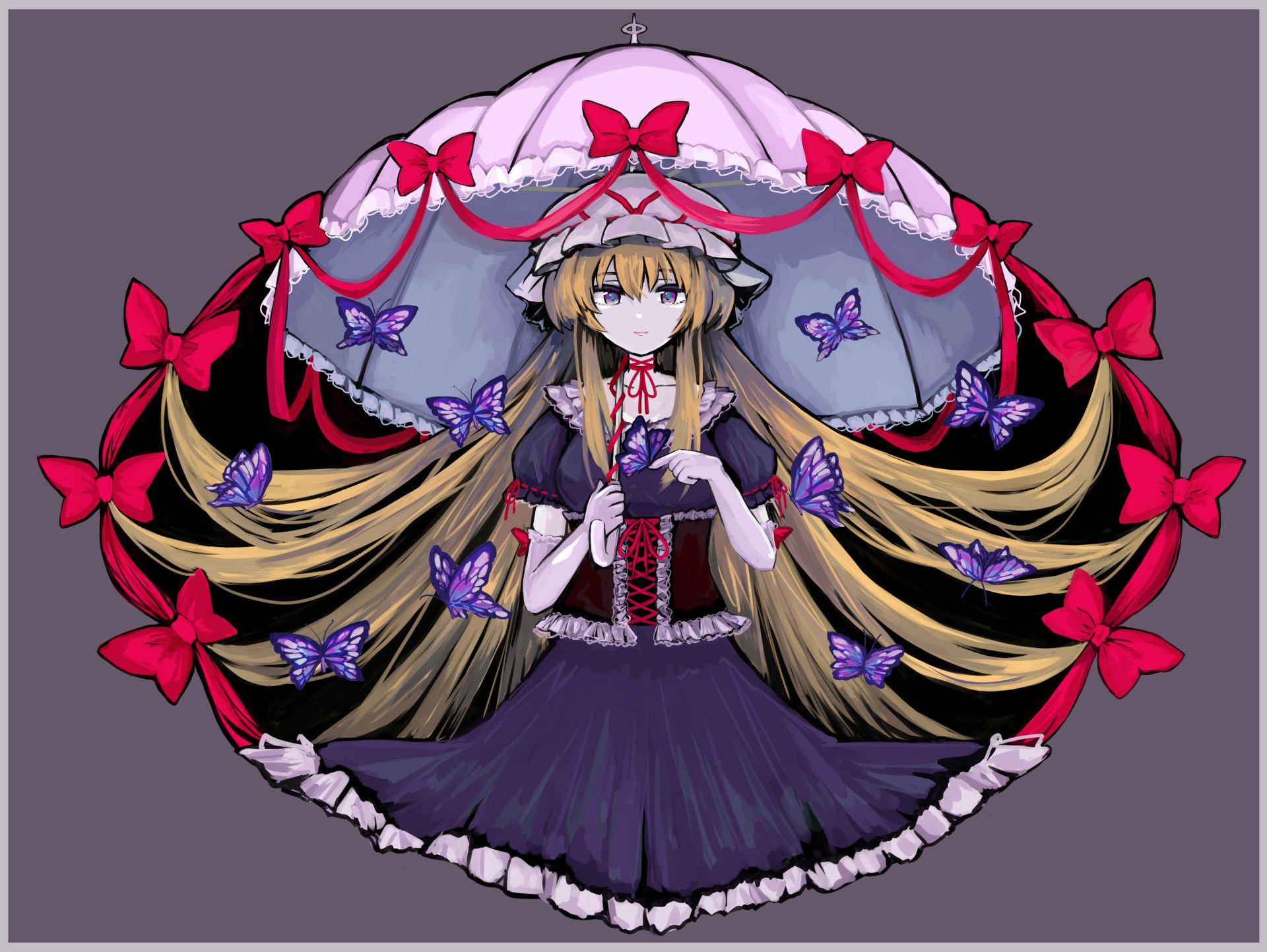 Download Yukari Yakumo Anime Touhou 4k Ultra HD Wallpaper by いちのせ