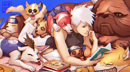 Guruko (Naruto) Ūhei (Naruto) Akino (Naruto) Bisuke (Naruto) Shiba (Naruto) Urushi (Naruto) Bull (Naruto) Pakkun (Naruto) Kakashi Hatake Anime Naruto HD Desktop Wallpaper | Background Image