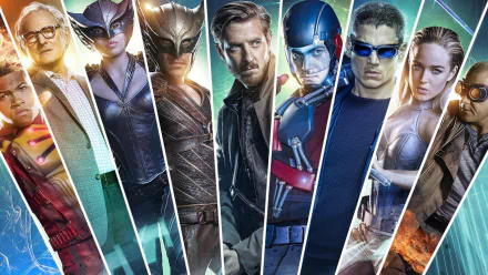 Carter Hall Heat Wave (DC Comics) Atom (DC Comics) Arrowverse Firestorm (DC Comics) Hawkman (DC Comics) Kendra Sanders Sara Lance White Canary (DC Comics) Captain Cold Rip Hunter Hawkgirl (DC Comics) TV Show DC's Legends of Tomorrow HD Desktop Wallpaper | Background Image