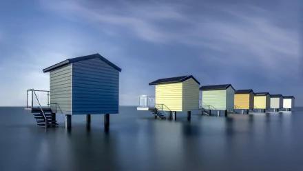 sky beach water beach house photography seascape HD Desktop Wallpaper | Background Image