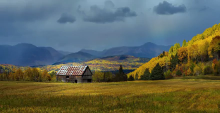 nature fall man made cabin fall cabin HD Desktop Wallpaper | Background Image