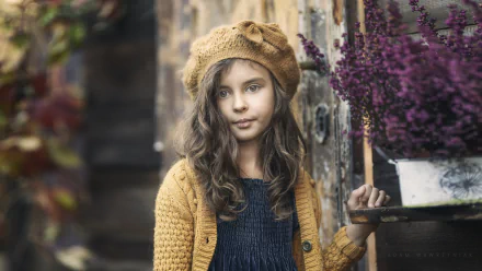 hair portrait beret photography child HD Desktop Wallpaper | Background Image