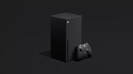 HD desktop wallpaper featuring an Xbox Series X console with its controller on a dark background.