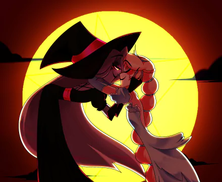 Charlie (Hazbin Hotel) Vaggie (Hazbin Hotel) TV Show Hazbin Hotel HD Desktop Wallpaper | Background Image