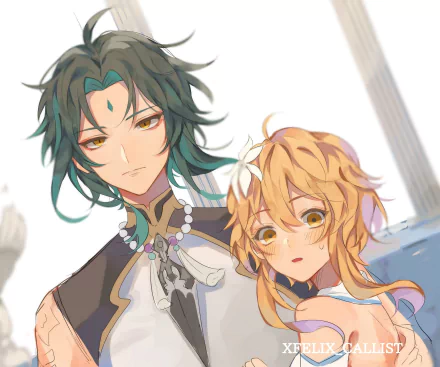 Xiao (Genshin Impact) Lumine (Genshin Impact) video game Genshin Impact HD Desktop Wallpaper | Background Image