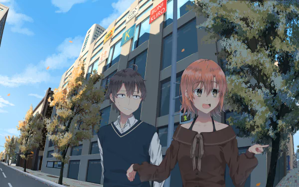 black eyes Iroha Isshiki black hair short hair Hachiman Hikigaya My Youth Romantic Comedy Is Wrong As I Expected Anime My Teen Romantic Comedy SNAFU HD Desktop Wallpaper | Background Image