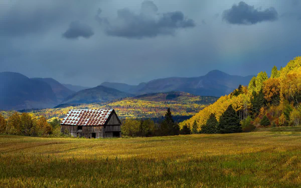 nature fall man made cabin fall cabin HD Desktop Wallpaper | Background Image