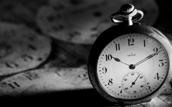 pocket watch Black & White man made watch HD Desktop Wallpaper | Background Image