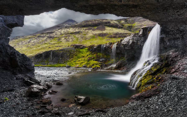 Iceland nature waterfall HD Desktop Wallpaper | Background Image