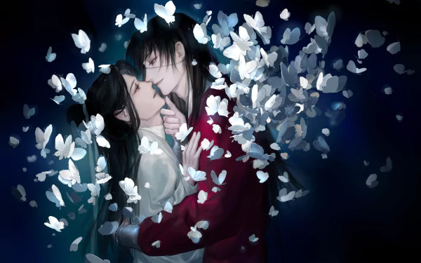 Xie Lian San Lang Hua Cheng His Royal Highness the Crown Prince of Xianle Heaven Official's Blessing Crimson Rain Sought Flower Anime Tian Guan Ci Fu HD Desktop Wallpaper | Background Image