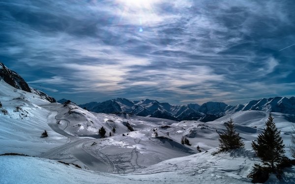 Earth Winter Sky Cloud Snow Mountain Fir Tree HD Wallpaper | Background Image